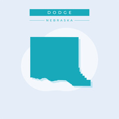 Vector illustration vector of Dodge map Nebraska
