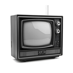 retro tv set on white