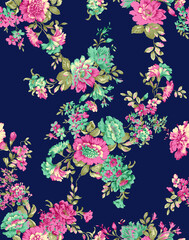 Obraz na płótnie Canvas Floral Seamless Pattern Design And Backgrounds 