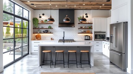 Interior of the room. Scandinavian style. Kitchen
