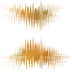 An abstract transparent golden glitch art blur texture design element.