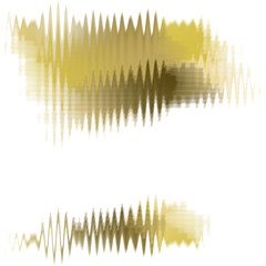 An abstract transparent golden glitch art blur texture design element.