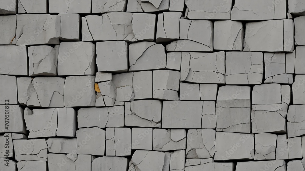 Poster seamless gray rough concrete wall with cracks background texture from generative ai