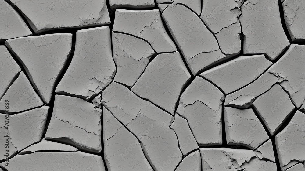 Poster seamless gray rough concrete wall with cracks background texture from generative ai