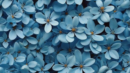 Seamless blue flower arrangement background texture from Generative AI