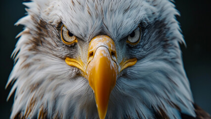 Intense Gaze Stunning Close Up of a Bald Eagle's Focused Eyes - 707603286