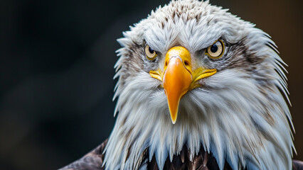 Naklejka premium Intense Gaze Stunning Close Up of a Bald Eagle's Focused Eyes