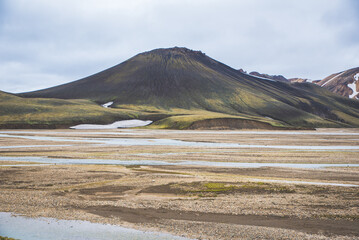 Braided River System Under Volcano