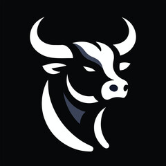 Elegance drawing art buffalo cow ox bull head logo design inspiration