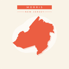 Vector illustration vector of Morris map New Jersey