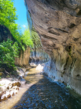 Natural gorge or canyon Banita Gorges, Cheile Banitei near Petrosani, Hunedoara County, Transylvania, Romania