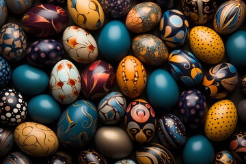 Fototapeta na wymiar easter eggs with floral pattern 