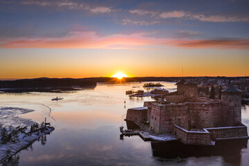 olavinlinna castle and city of Savonlinna Finland