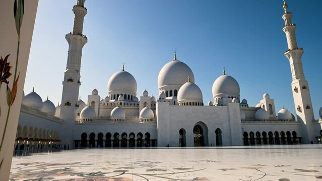 Beautiful View of Sheikh Zayed Grand Mosque in Abu Dhabi