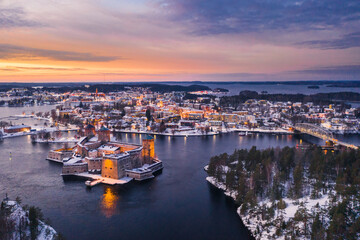 Fototapeta na wymiar drone photo of the Savonlinna city Finland