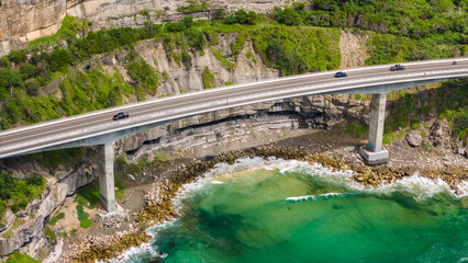 Sea Cliff Bridge on New South Wales coastline, South of Sydney
