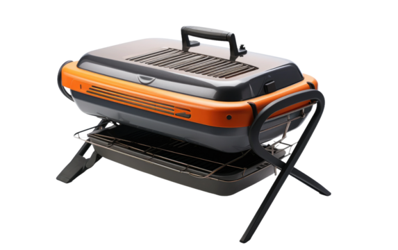 Outdoor Cooking with an Electric Grill Modern Performance on White or PNG Transparent Background.