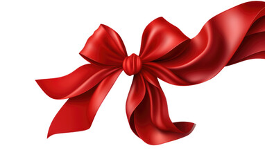 A Beautiful Red Ribbon Adorning Gifts and Celebrations on White or PNG Transparent Background.