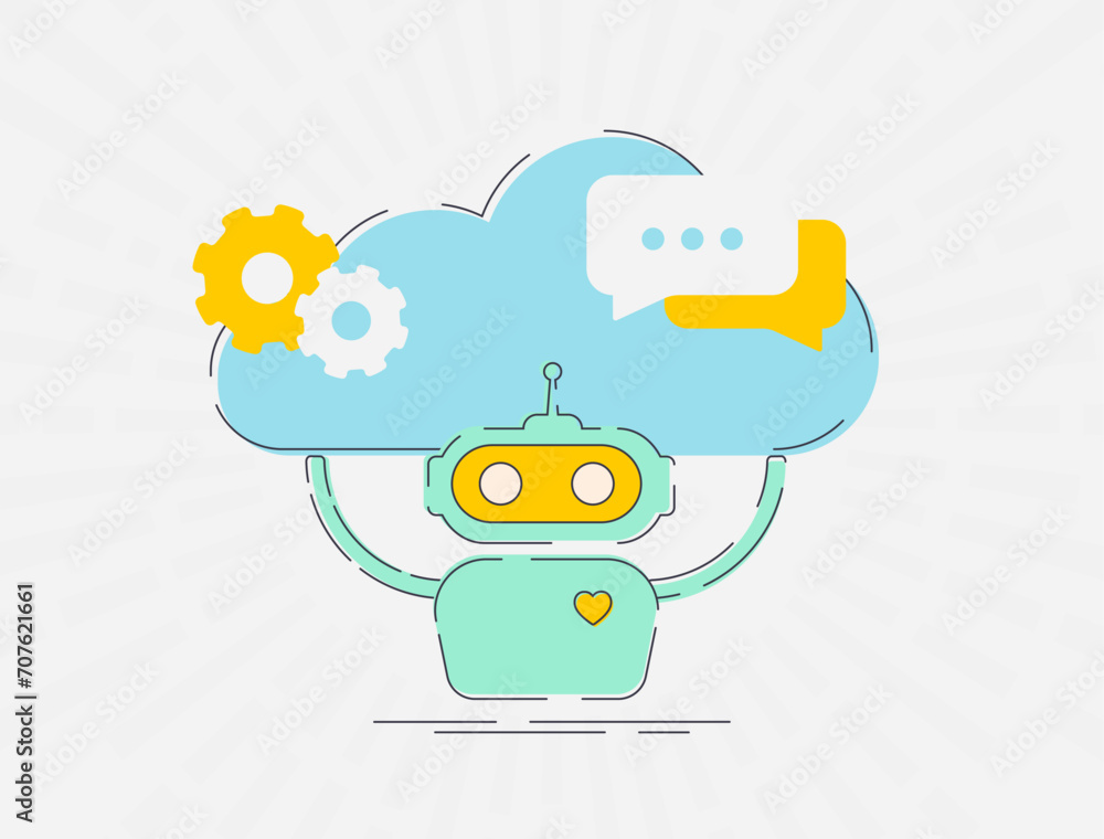 Poster ai in cloud computing. ai-ready cloud storage infrastructure. artificial intelligence and machine le