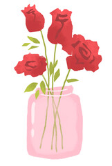 Obraz premium red roses in a vase