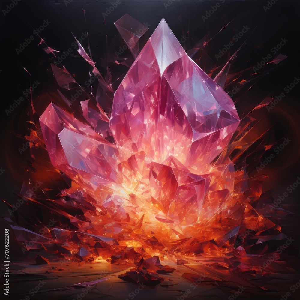 Aufkleber Dynamic Ruby Gleam Generative AI