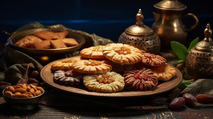 Eid-al-Fitr baking traditions, Middle Eastern pastries Generative AI