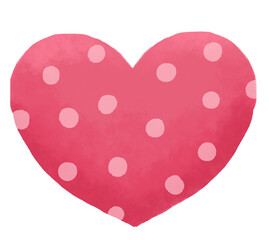 red heart with polka dots pattern