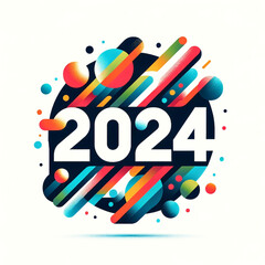 One character is 2024 pattern design, Happy New Year, 2024 background
