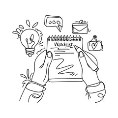 Modern Flat Illustration Web My Watchlist, Elevate your creative process with carefully handpicked web focused illustrations to inspire and delight