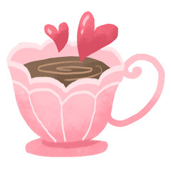 cup of chocolate or coffee with heart