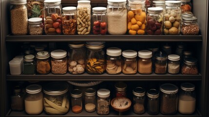 Organized Pantry Closet from Above Generative AI