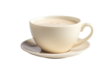 White Creamy Cup, Elevating Your Tea or Coffee Ritual on White or PNG Transparent Background.