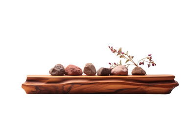 Wooden Incense Holder, Merging Minimalism with Spiritual Serenity in Every Design Element on White or PNG Transparent Background.