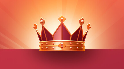 A shining crown on royal gradient background representing leadership regal ideas in paper cut style