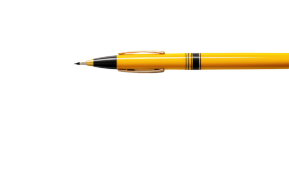 Yellow Writing Pen, Brightening Every Page with Vibrant and Smooth Ink on White or PNG Transparent Background.