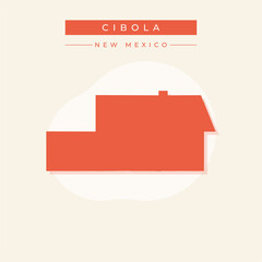 Vector illustration vector of Cibola map New Mexico