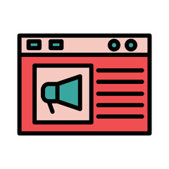 Business Marketing Media Filled Outline Icon