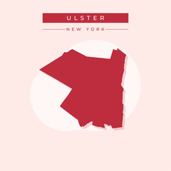 Vector illustration vector of Ulster map New York - obrazy, fototapety, plakaty