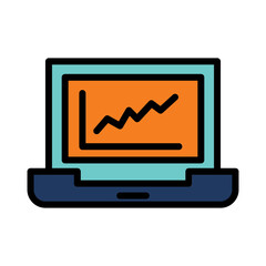 Digital Marketing Report Filled Outline Icon