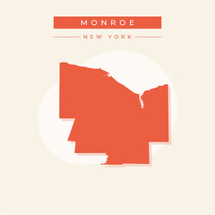 Vector illustration vector of Monroe map New York