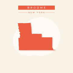 Vector illustration vector of Broome map New York