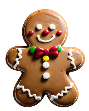 gingerbread man cookie snack food delicious sweet on a transparent background
