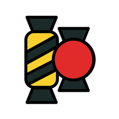Holiday Winter Candy Filled Outline Icon