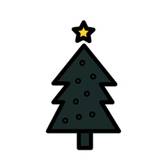 Christmas Decoration Tree Filled Outline Icon