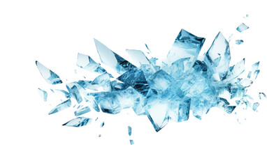 Broken Ice, Unveiling the Stark Beauty of Nature Frozen Canvas on White or PNG Transparent Background.