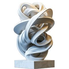 Abstract Sculpture Isolated on Transparent or White Background, PNG