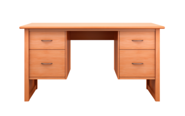 Computer Table with Drawers for Tidy Workspace and Clutter Free Productivity on White or PNG Transparent Background.