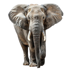 African Elephant Isolated on Transparent or White Background, PNG
