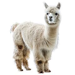 Alpaca on White Background Isolated on Transparent or White Background, PNG