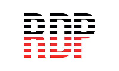 RDP three initial letter iconic line negative space minimal logo design vector template. monogram, abstract, wordmark, business, typography, minimalist, brand, company, flat, modern, unique, simple